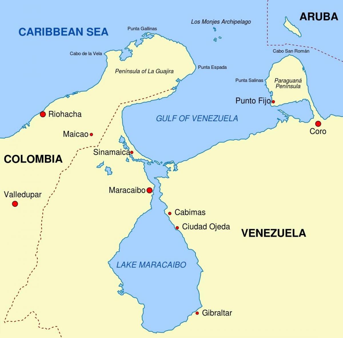 mapa ng golpo ng venezuela