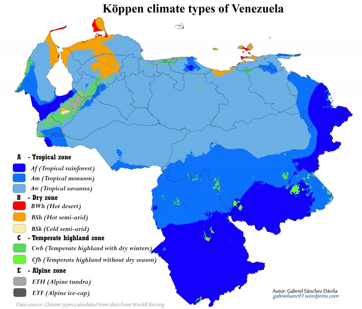 mapa ng venezuela klima