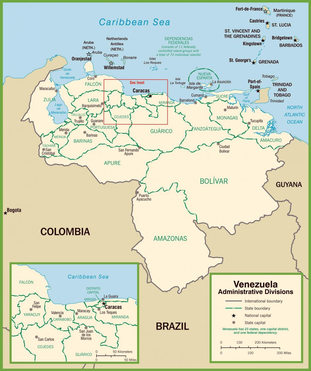 mapa ng venezuela pampulitika