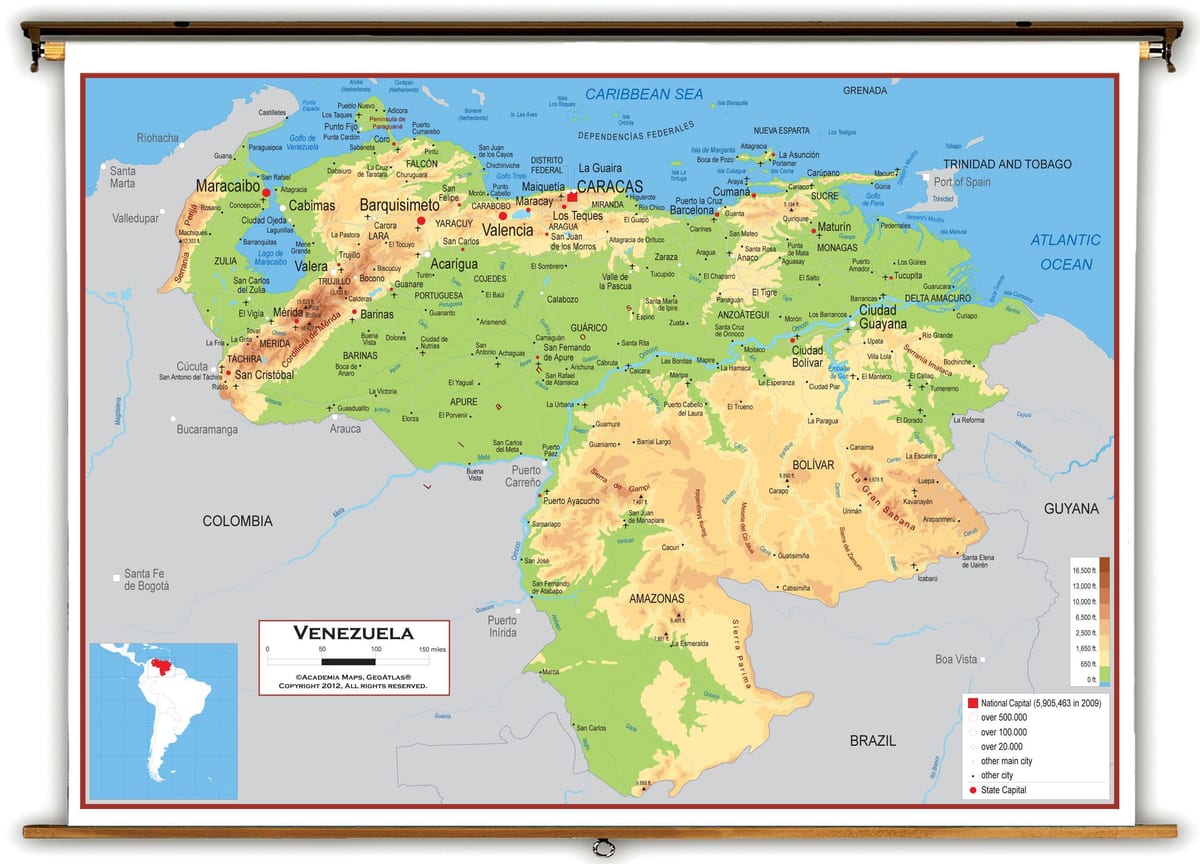 mapa ng venezuela elevation