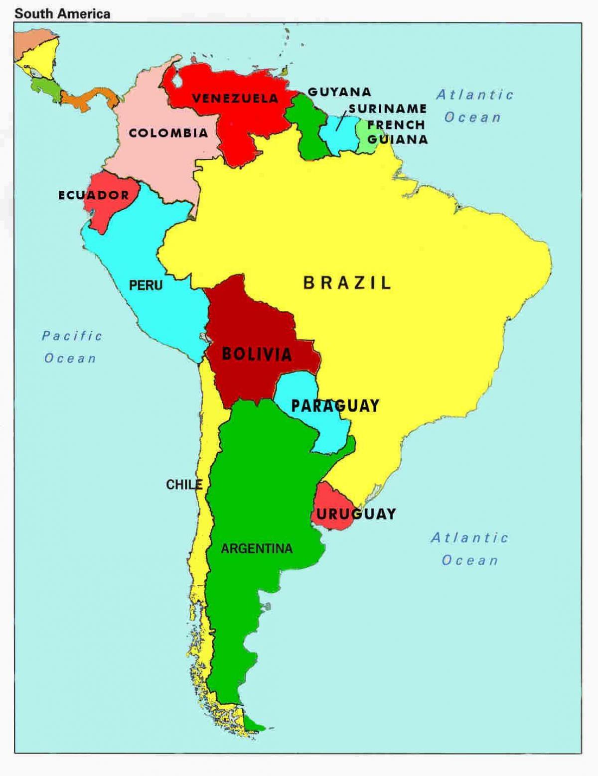 mapa ng venezuela at mga nakapaligid na mga bansa
