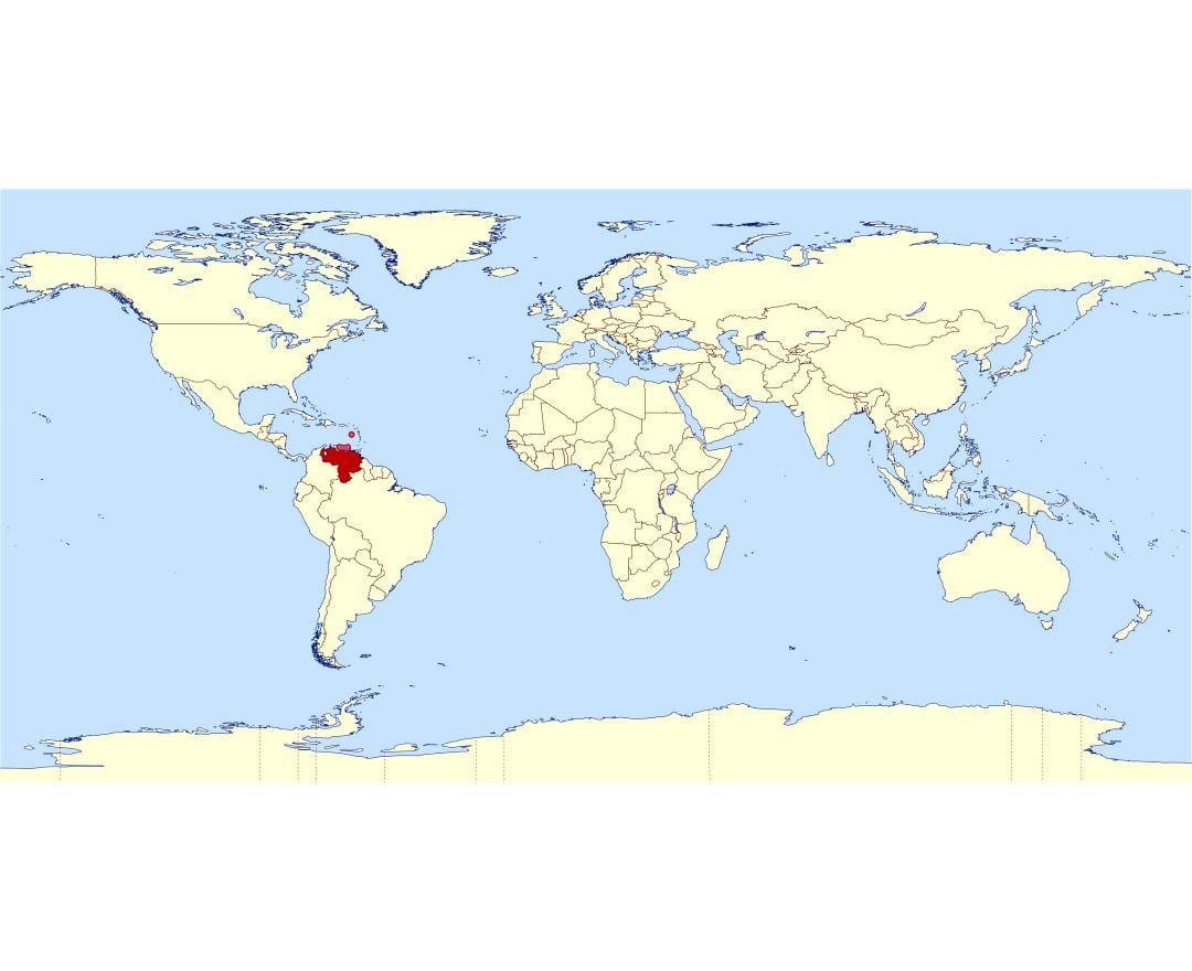 venezuela lokasyon sa mapa ng mundo