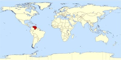 Venezuela lokasyon sa mapa ng mundo