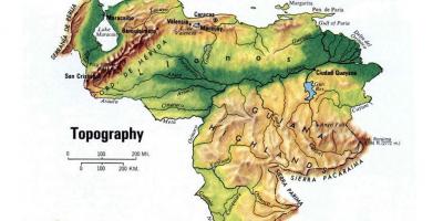 Mapa ng venezuela topographic